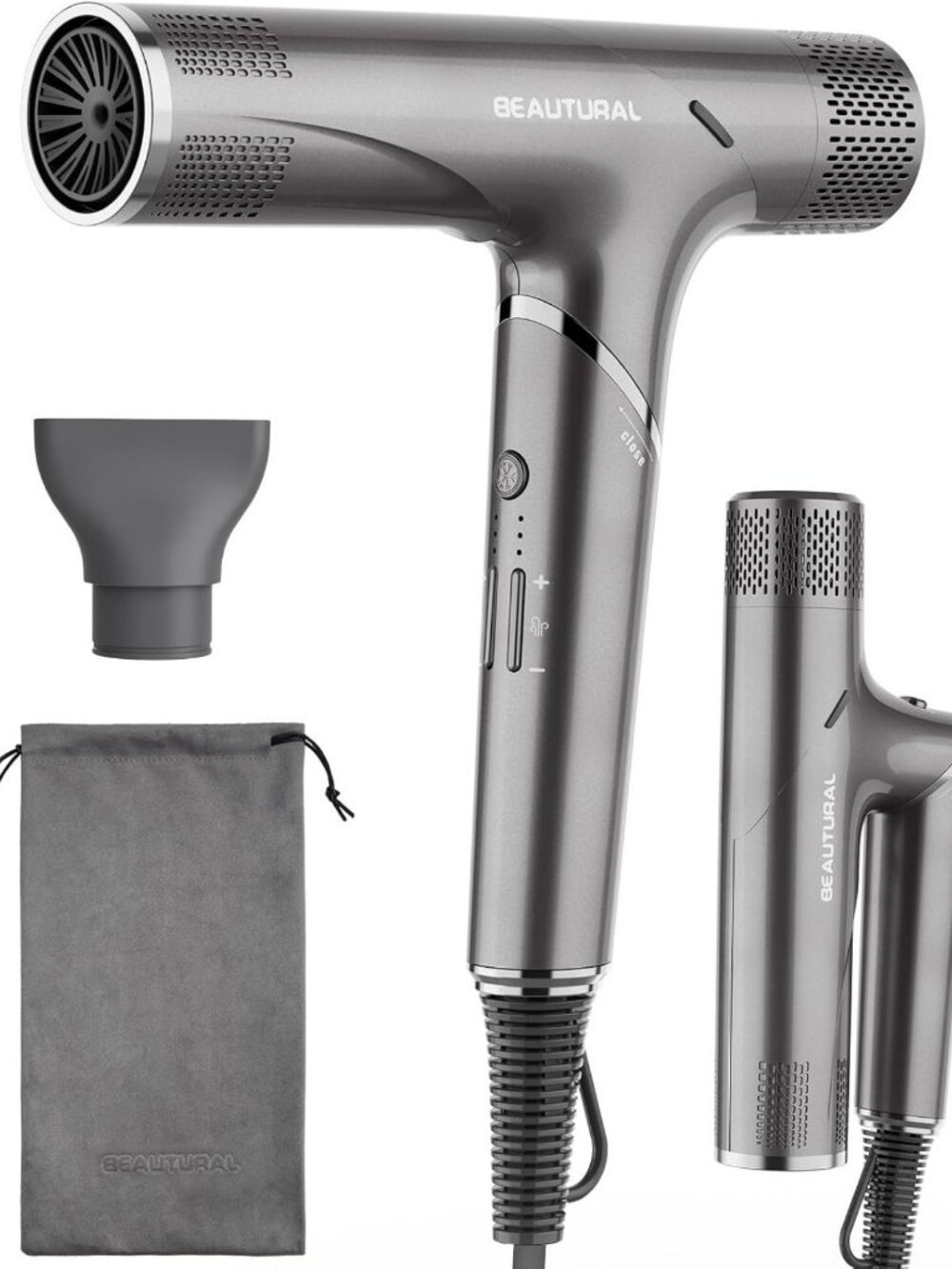 High-Speed Foldable Dual Voltage Travel Hair Dryer - 1600W Compact & Lightweight